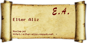 Elter Aliz névjegykártya